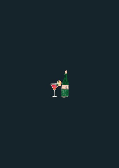 Uitnodiging kerstdiner doodle eten kerstfeest Achterkant