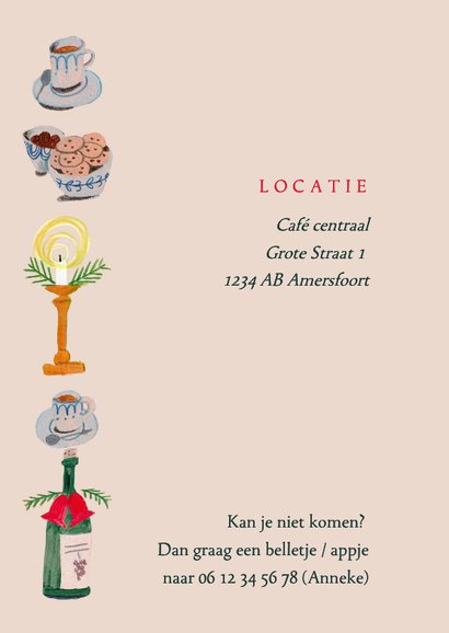 Uitnodiging kerstdiner doodle illustratie winter kerstfeest 2