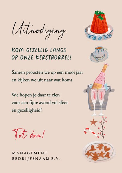Uitnodiging kerstdiner doodle illustratie winter kerstfeest 3