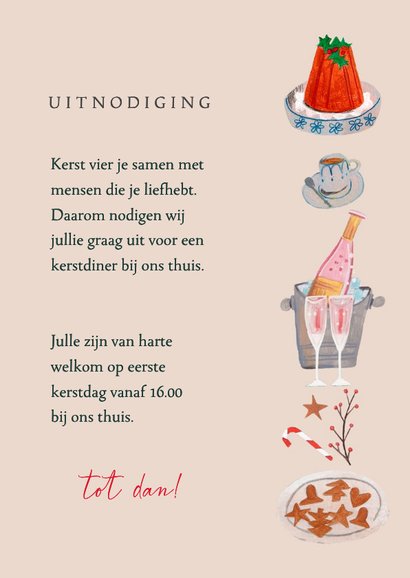 Uitnodiging kerstdiner doodle winter kerstfeest 3
