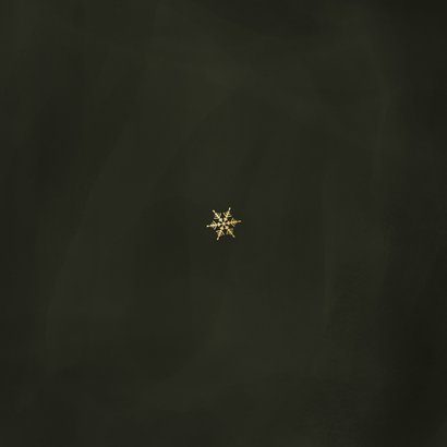 Uitnodiging kerstdiner groen sneeuwvlok goud Achterkant