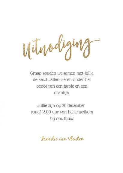 Uitnodiging kerstdiner kaart ster hout 3