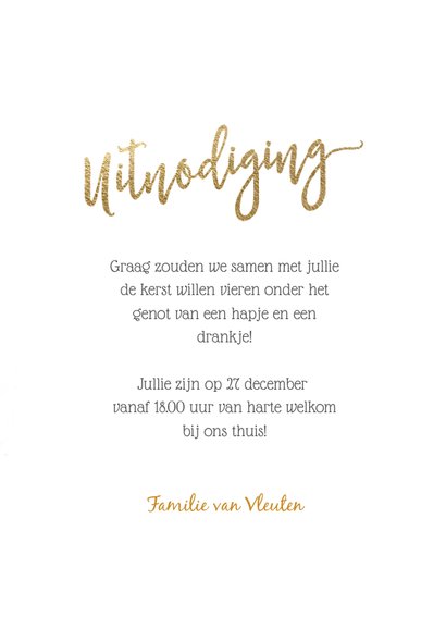 Uitnodiging kerstdiner kaart ster hout 3