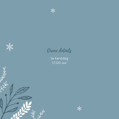 Uitnodiging kerstdiner stijlvol winter pastel blauw 2