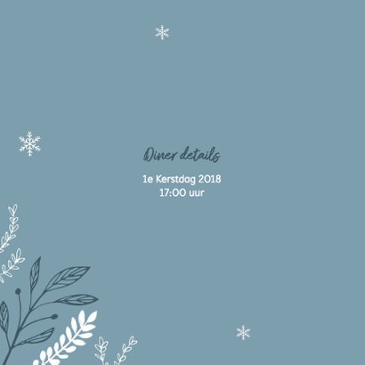 Uitnodiging kerstdiner stijlvol winter pastel blauw 2