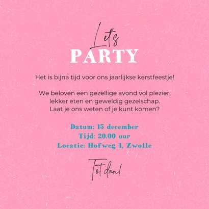 Uitnodiging kerstfeest party kerstballen kleurrijk trend 3