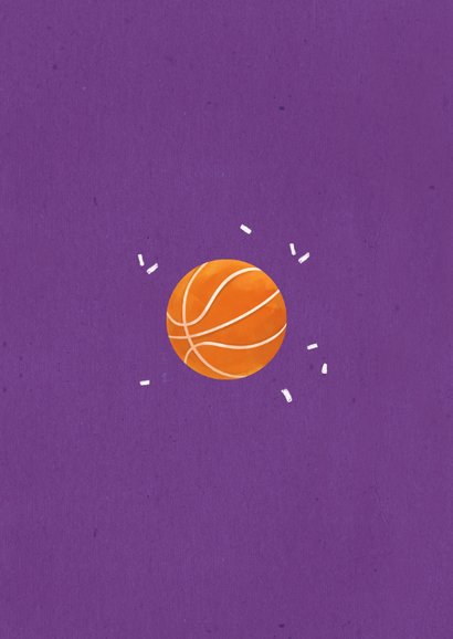 Uitnodiging kinderfeestje basketbal foto stoer Achterkant