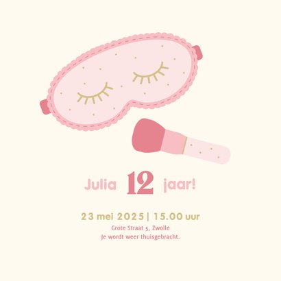 Uitnodiging kinderfeestje beauty en make-up 2