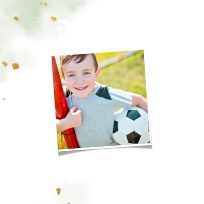 Uitnodiging kinderfeestje gouden voetbal met waterverf 2