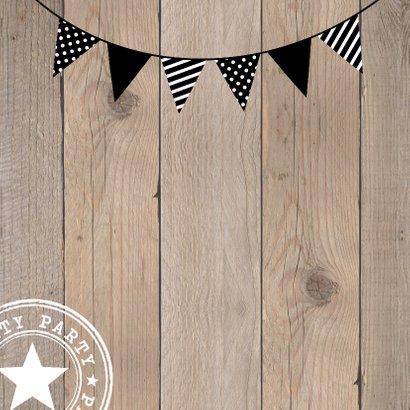 Uitnodiging kinderfeestje hout slinger 2