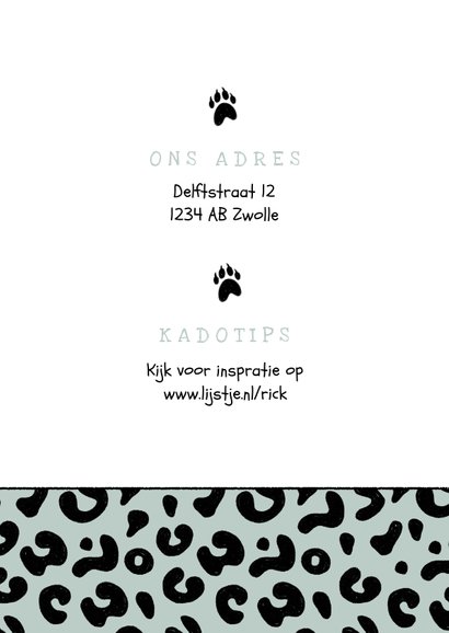 Uitnodiging kinderfeestje jongen luipaard panter dieren 2