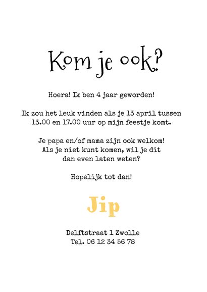 Uitnodiging kinderfeestje jungle zebra confetti ballonnen 3