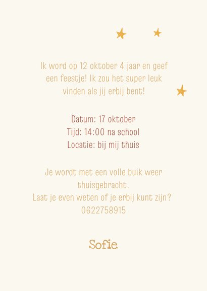 Uitnodiging kinderfeestje met beertje op weg naar feestje! 3