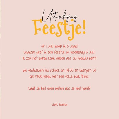Uitnodiging kinderfeestje met glitter unicorn! 3