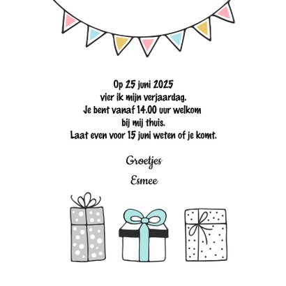 Uitnodiging kinderfeestje met trendy lama 3