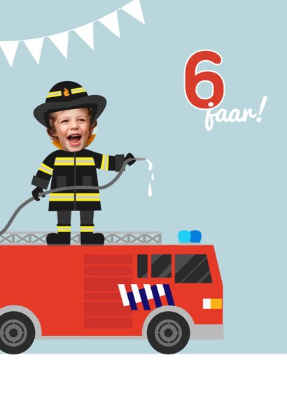 Uitnodiging kinderfeestje tweeling brandweer 2