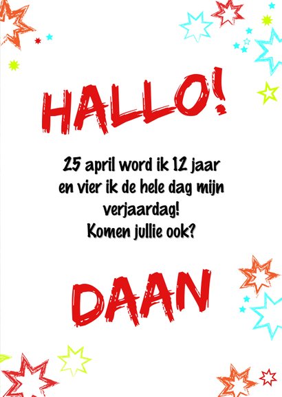 Uitnodiging kinderverjaardag stoer muur graffiti 3