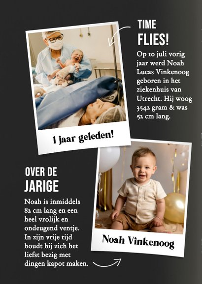 Uitnodiging kinderverjaardag tijdschrift stijl met foto 2