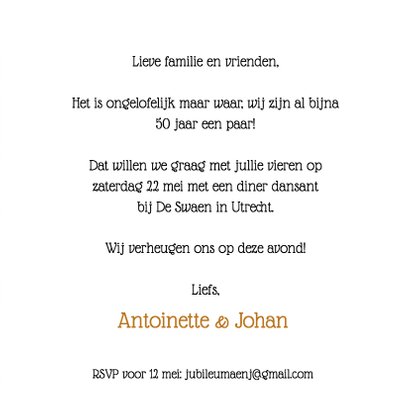 Uitnodiging jubileum klassiek collage foto's 3