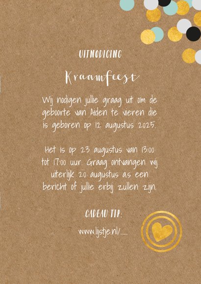 Uitnodiging kraamfeest baby jongen paspoort 3