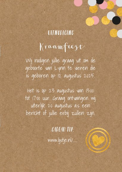 Uitnodiging kraamfeest baby meisje paspoort 3