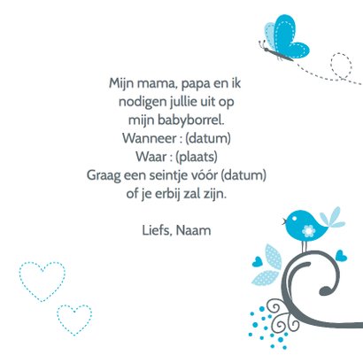 Uitnodiging kraamfeest jongen uiltje 3