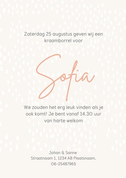 Uitnodiging kraamfeest voor een meisje 3