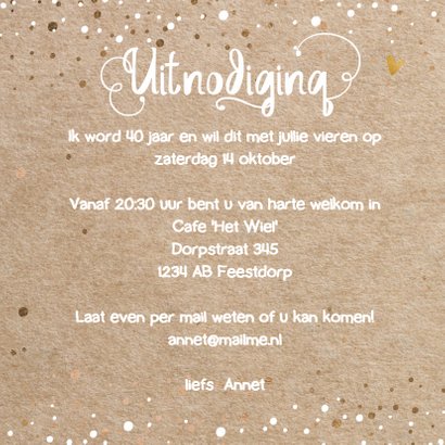 Uitnodiging kraft sierletters- LO 3