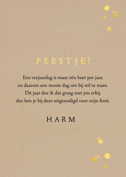 Uitnodiging kraftlook met goudlook 3