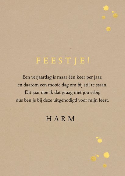 Uitnodiging kraftlook met goudlook 3