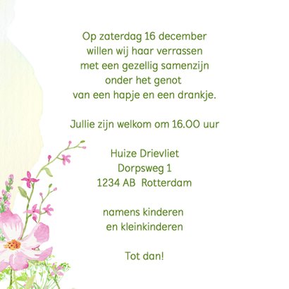 Uitnodiging krans met veldbloemen 3