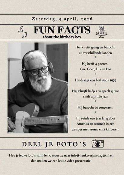 Uitnodiging krant voorpagina nieuws jarig 60 2