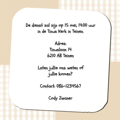 Uitnodiging krijtbord beige - BK 3