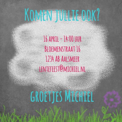 Uitnodiging lente krijtbord - BK 3