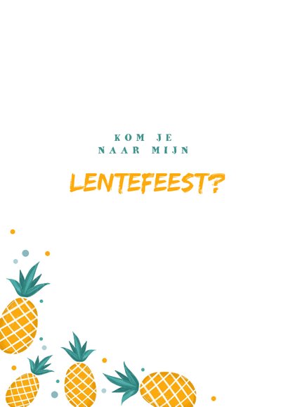 Uitnodiging lentefeest jongen ananas confetti foto 2