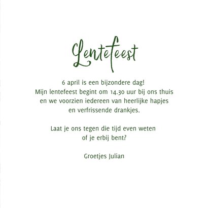 Uitnodiging lentefeest jungle en bloemen met koperfolie 3