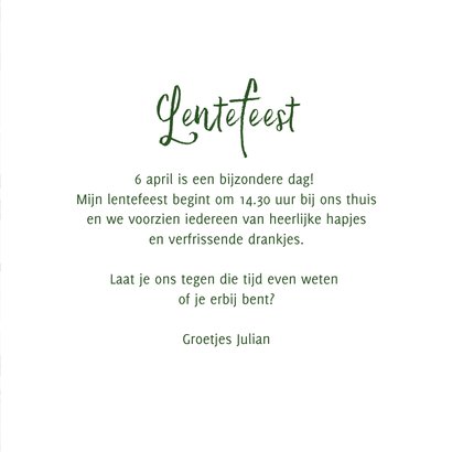 Uitnodiging lentefeest jungle en bloemen met koperfolie 3