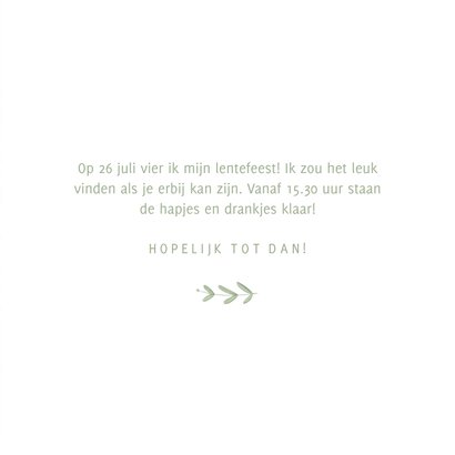 Uitnodiging lentefeest met takjes en bloemetjes goudfolie 3