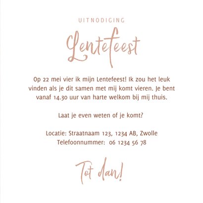 Uitnodiging Lentefeest minimalistisch met patroon 3