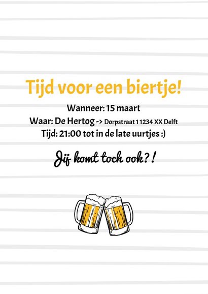 Uitnodiging let's party & have some beers zwart wit 3