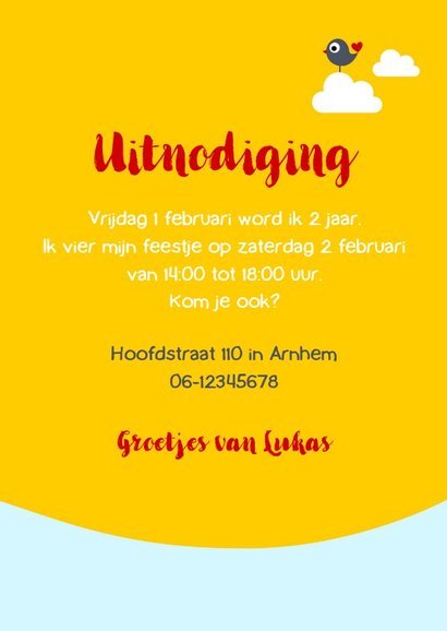 Uitnodiging - Lief konijntje in paraplu 3