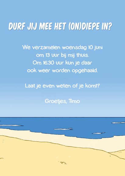 Uitnodiging Loeki zwemfeest - A 3