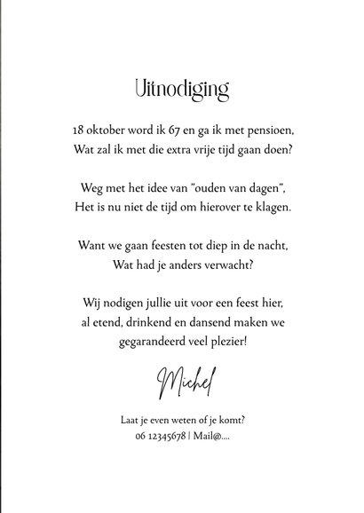 Uitnodiging magazine cover pensioenfeest goud party confetti 3