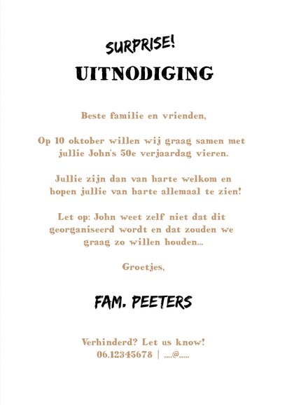 Uitnodiging man industrieel met hout, staal en foto's 3