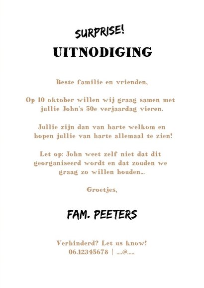 Uitnodiging man industrieel met hout, staal en foto's 3