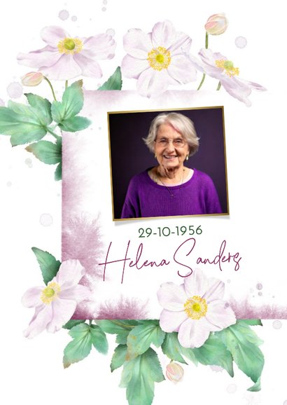 Uitnodiging met herfstanemonen  2