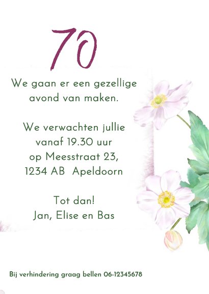 Uitnodiging met herfstanemonen  3