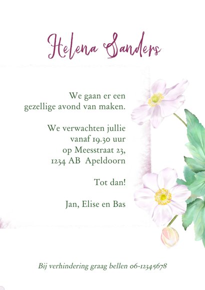 Uitnodiging met herfstanemonen 3