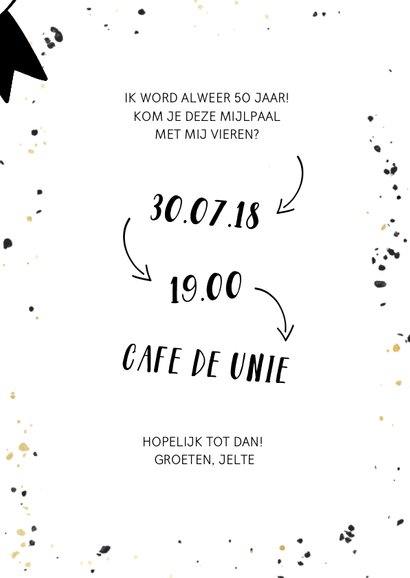 Uitnodiging met vlaggen en zwart gouden confetti 3