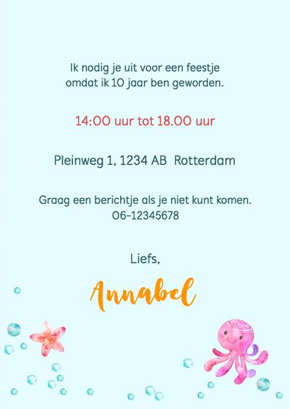 Uitnodiging met zeemeermin + foto 3
